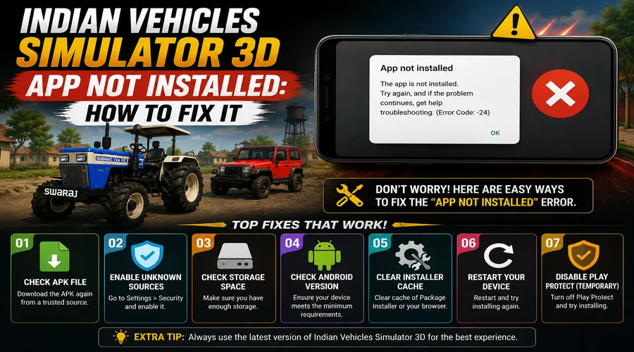 Indian Vehicles Simulator 3D App Not Installed error fix