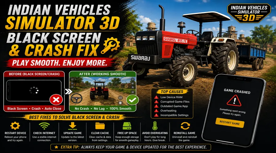 Indian Vehicles Simulator 3D black screen crash on the loading screen